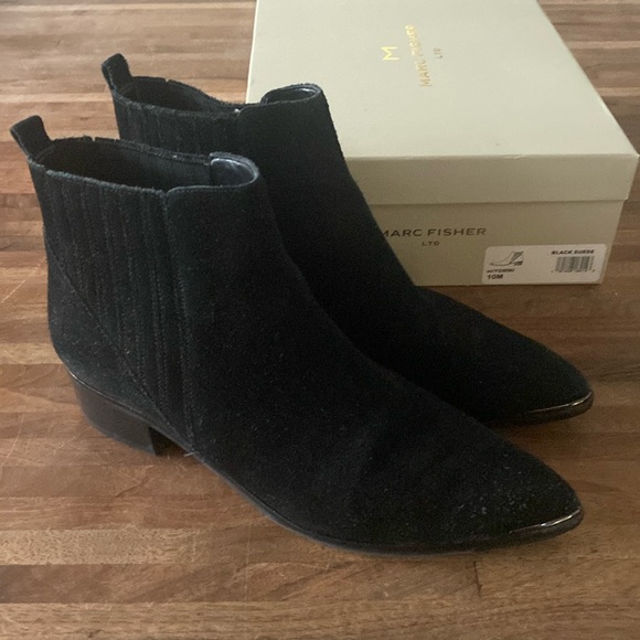 Bottes Longues Genou Femme Marc Fisher Suze - Taille 10 US - Noir Brillant - Occasion